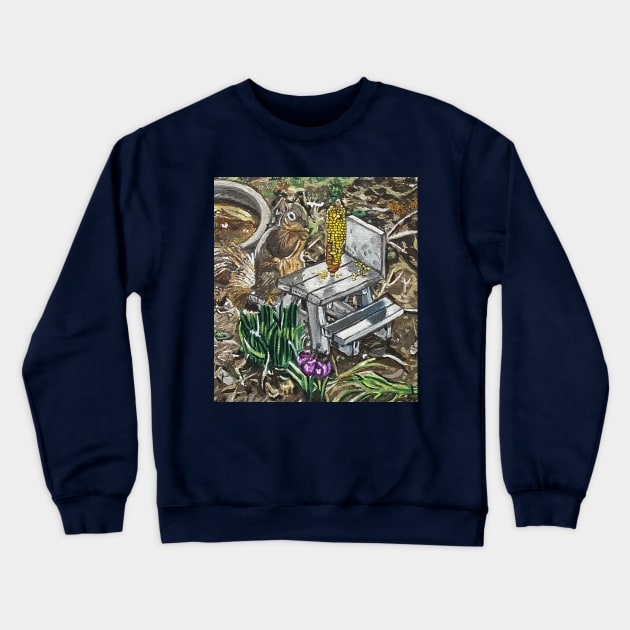 Chip the Squirrel Crewneck Sweatshirt by JKP2 Art